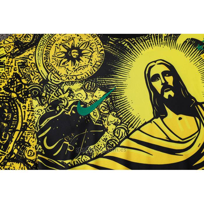 Chandal del Brasil Jesus Manga Corta 2024-2025 Amarillo - Pantalon Corto